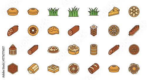 Collection of various baked goods and food items