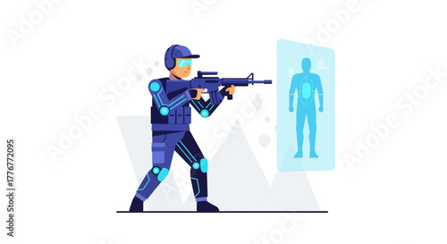 Futuristic Soldier Focusing on Training Simulations with Advanced Technology and Digital Target