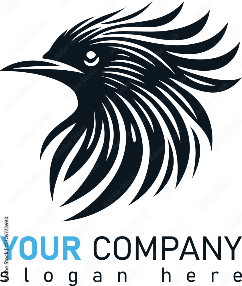 Fototapeta premium Starling Head Logo With White Background