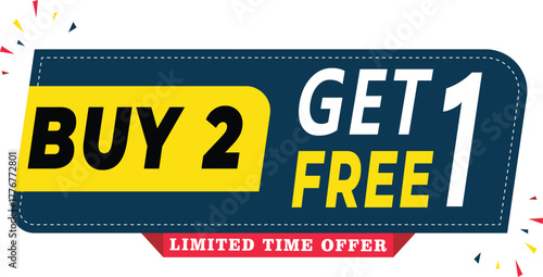Buy Two Get One Free Promotional Design