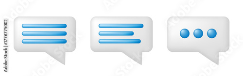 3d Speech bubble. Callout. Dialogue Clouds set. Vector clipart