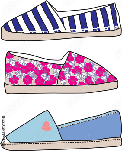 Trendy Shoe Illustration Graphic T-shirt Design