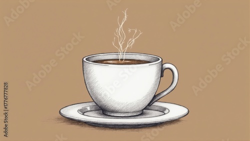 A cup of coffee with steam coming out of it