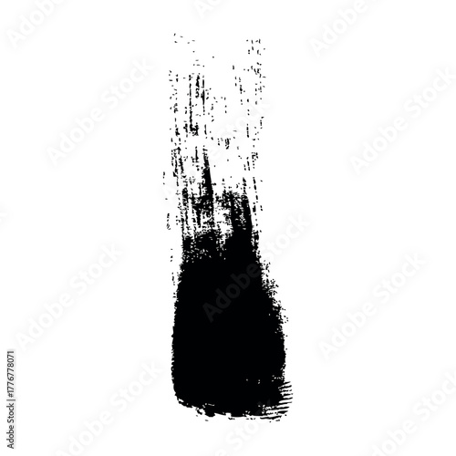 Set of black paint, ink brush strokes, brushes, lines. Dirty artistic design elements