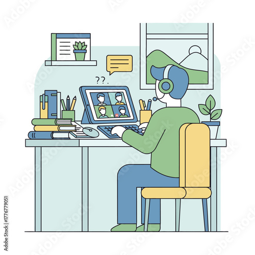 man working on computer