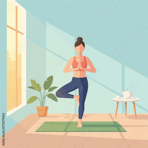 woman doing yoga