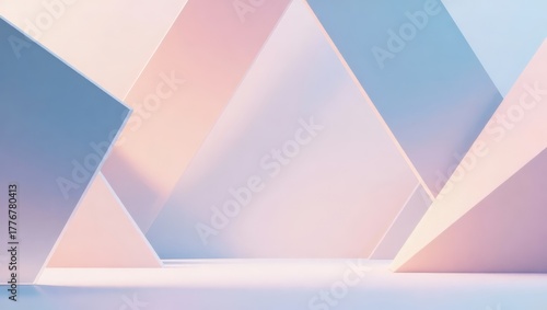 Abstract geometric background, 3D rendering, intersecting planes and shapes.
