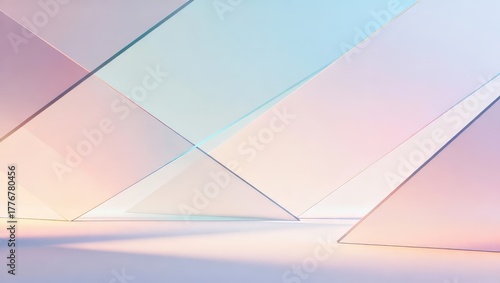 Abstract geometric background, 3D rendering, intersecting planes and shapes.