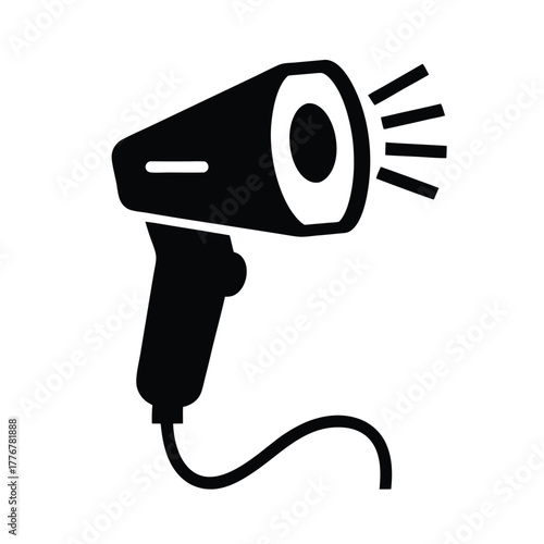 Studio light icon showcases photography equipment with its emanating brightness for digital media