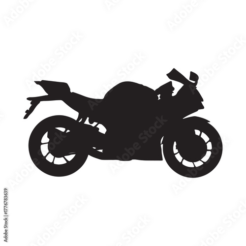 Sport Motorcycle Silhouette Vector Icon for Speed and Racing Design Elements