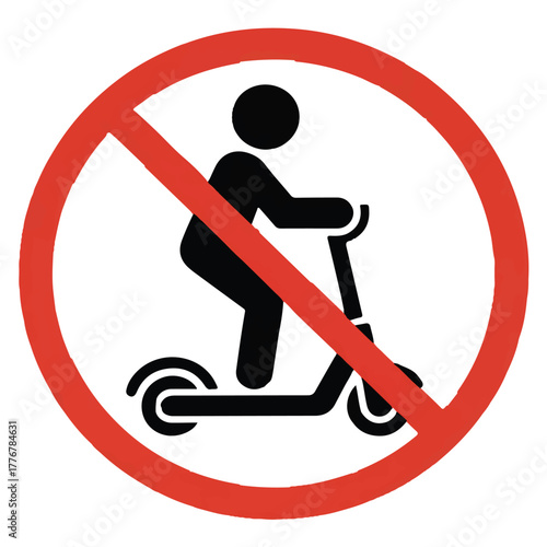 No scooter sign isolated on white background