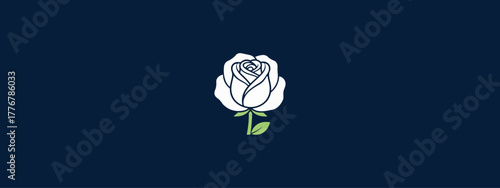 White rose vector graphic flower logo design. Download it in high resolution format