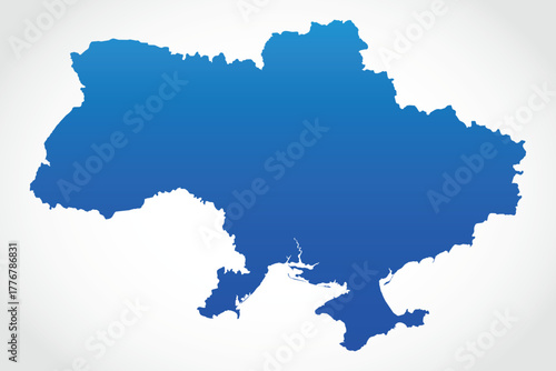 Vector graphic artwork suitable for print and web containing flat detailed map of independent UKRAINE