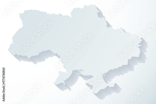 Vector graphic artwork suitable for print and web containing flat detailed map of independent UKRAINE