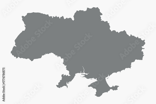 Vector graphic artwork suitable for print and web containing flat detailed map of independent UKRAINE