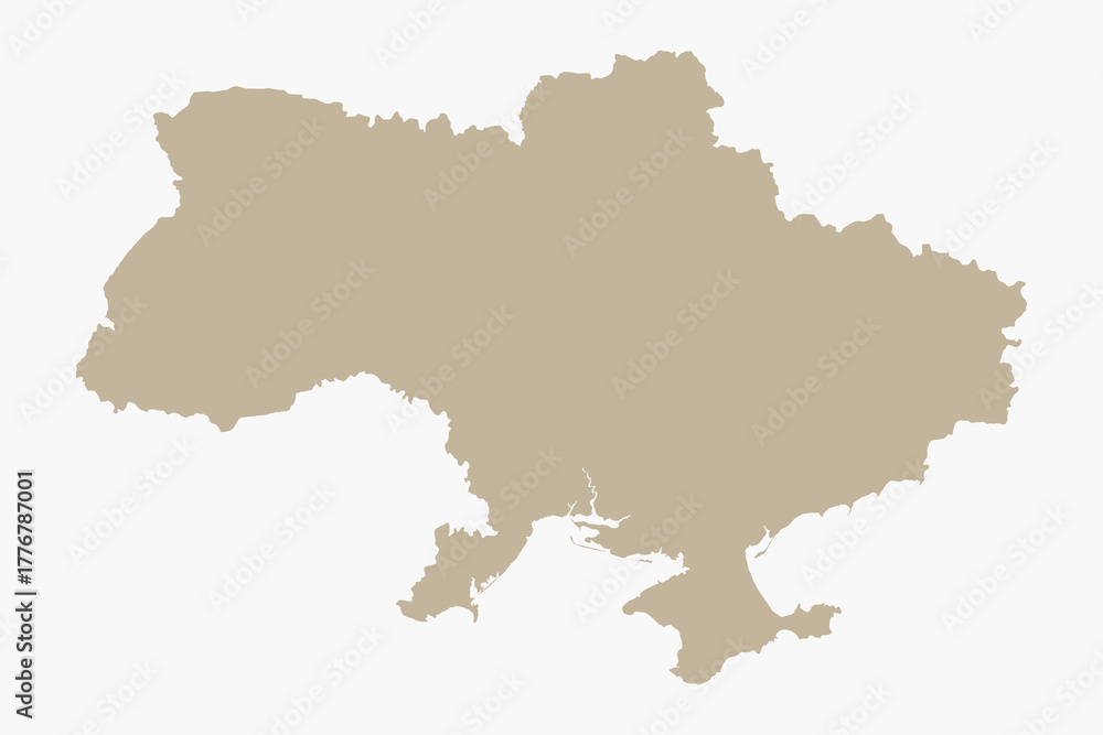 Naklejka premium Vector graphic artwork suitable for print and web containing flat detailed map of independent UKRAINE