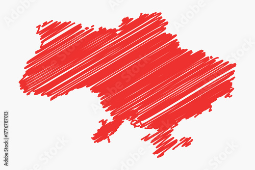 Vector graphic artwork suitable for print and web containing flat detailed map of independent UKRAINE