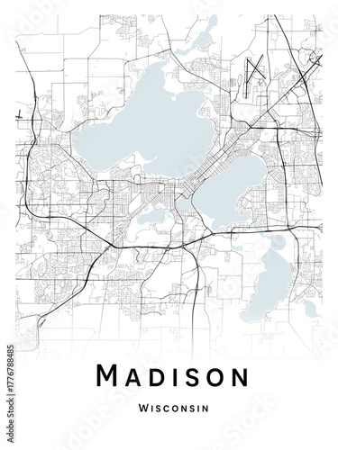 City map of the Madison, Wisconsin - concept art.