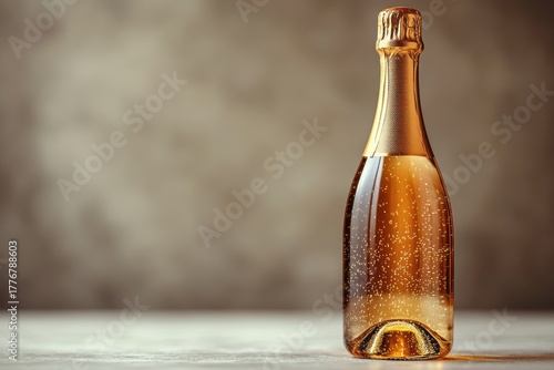 Champagne bottle with golden glitter