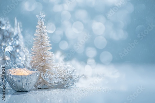 Frosty blue Christmas background