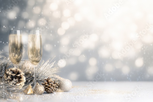 Champagne holiday celebration background