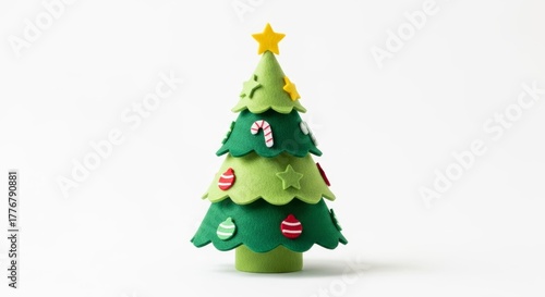 Felt Christmas Tree photo on a solid white background, holiday graphic, Craft