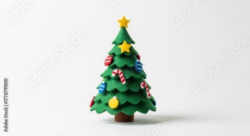 Felt Christmas Tree photo on a solid white background, holiday graphic, Craft