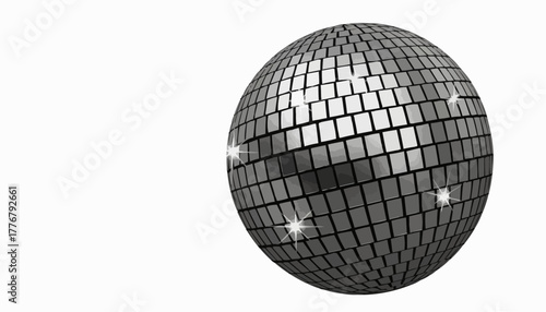 Shimmering disco ball ready to light up your next party, creating a vibrant and energetic atmosphere perfect for dancing and celebrations, guaranteed fun
