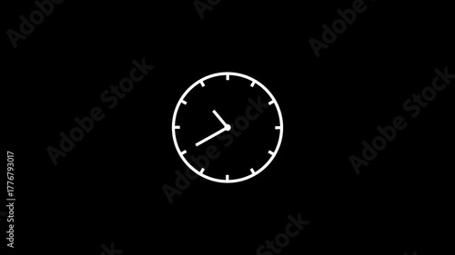Wallpaper Mural Clock icon Animation.digital clock icon animation with black background. wall clock icon,clock face animation video. Torontodigital.ca