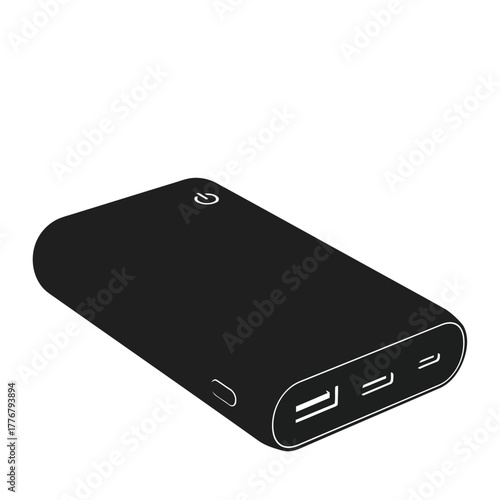 Vector illustration black power bank