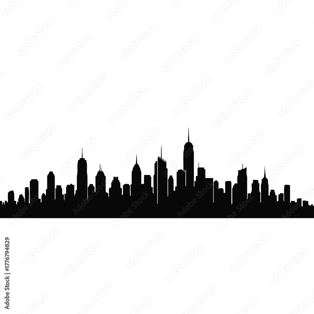 Fototapeta premium Vector illustration city skyline silhouette for urban landscape design