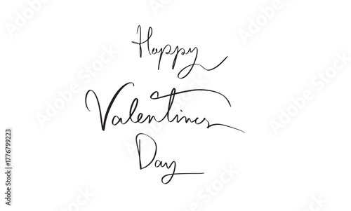 Happy valentine day text font calligraphy hand written lettering script black color object icon happy valentine day love heart wedding happy valentine day banner poster 14 fourteen day date february 