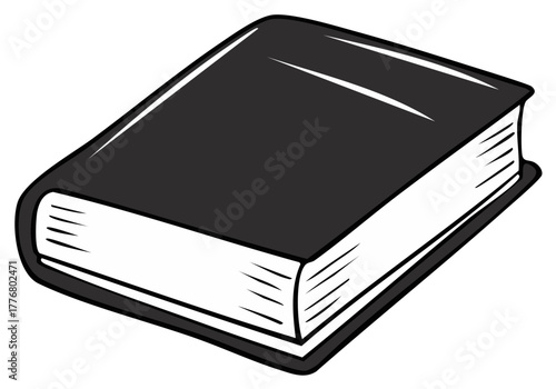 Black Hardcover Book Illustration: Classic Literature, Education, Learning Resource