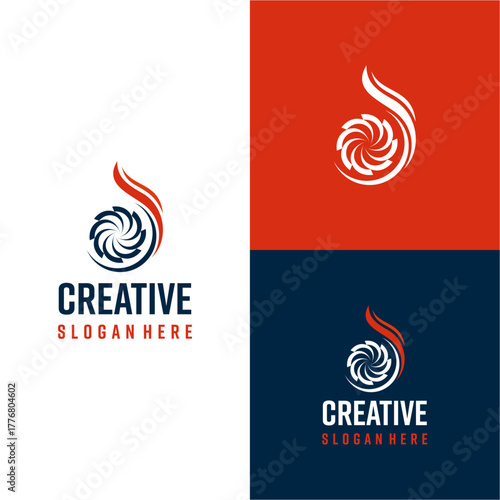 snow and fire logo for modern hot and cold energy company