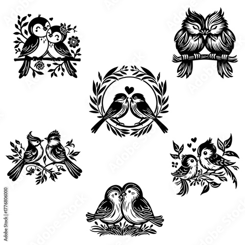Design de pássaros do amor