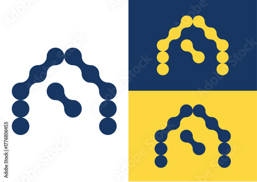 Abstract Chain Links A or Arch Logo Design