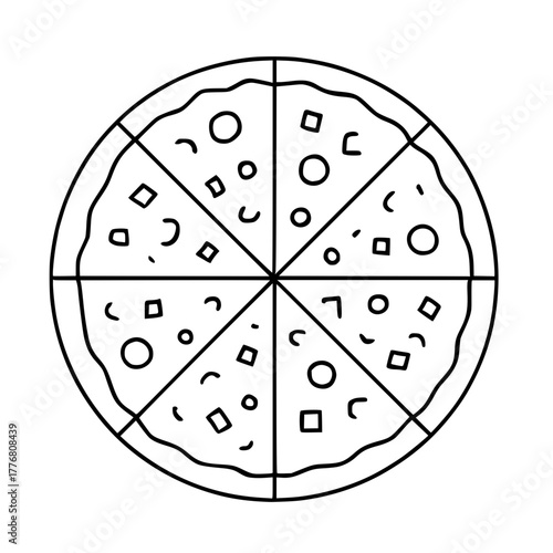 Craving a slice? Delicious whole pizza with evenly cut slices, perfect for menus, food blogs, or promoting your pizzeria with style