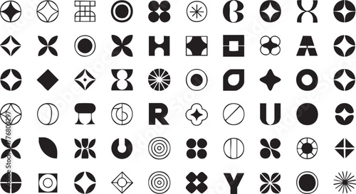 Modern Abstract and Geometric Vector Logo Elements Set. Unique Monograms and Minimal Symbols Collection