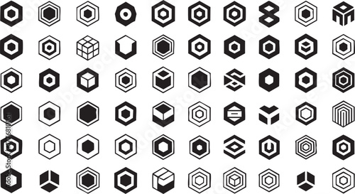 Diverse Hexagon Symbol Assortment