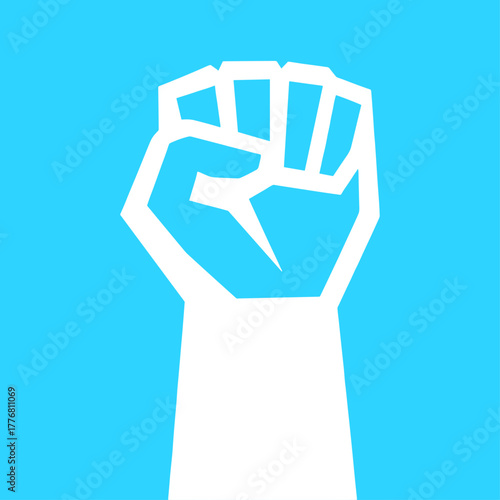 Fist, hand, Strong fist icon logo flat vector design