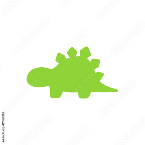 Stegosaurus dinosaur icon logo flat vector design