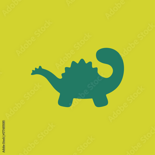 Brachiosaurus dinosaur icon logo flat vector design