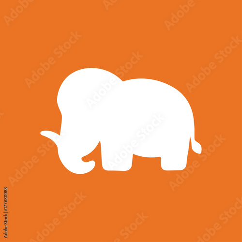 Mammoth elephant icon logo flat vector design