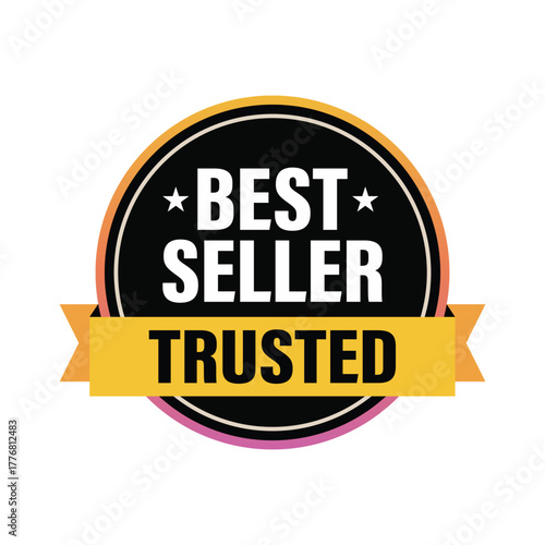 Best seller and trusted badge, , vector illustration