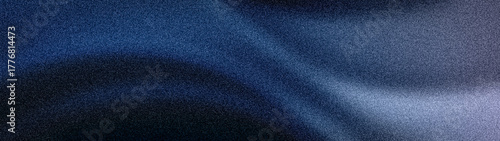 Fotografie A dark, wide abstract background with a moody, grainy texture Features deep navy