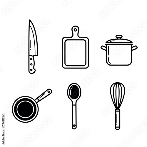 Kitchenware cooking tools set Vector