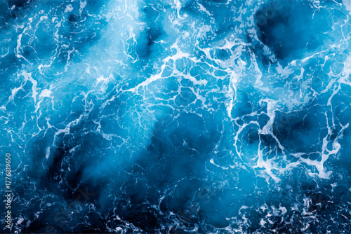Water surface background. Aerial view of mesmerizing foamy water. Can be used in covers, packaging, posters, textures, wallpapers, art and design projects. Awesome vector illustration.