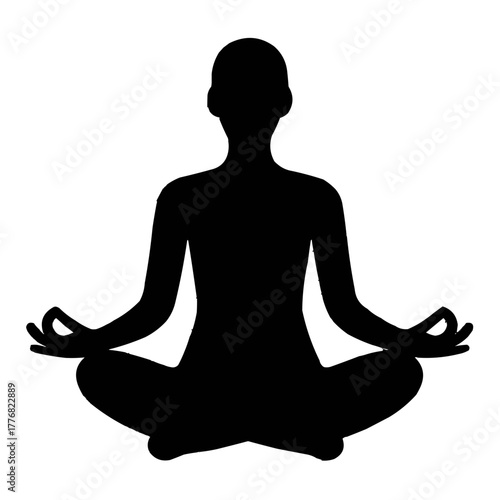 Find your inner peace with this yoga silhouette, perfect for wellness designs, meditation apps, and promoting a healthy lifestyle. Clean, serene, and inspiring