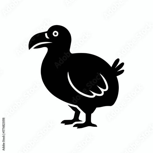 Charming dodo bird illustration, a symbol of extinction awareness and conservation efforts in a clean, modern style perfect for educational projects