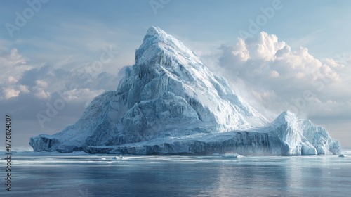 Wallpaper Mural A large iceberg rises dramatically from tranquil waters reflecting the beauty of the arctic sky. Torontodigital.ca